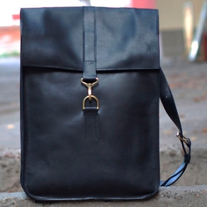 Кожаный рюкзак городской Backpack Black