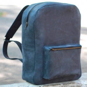 Рюкзак городской кожаный Backpack Blue