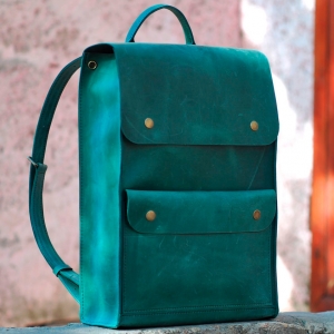 Рюкзак кожаный Leather Backpack Green