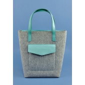 Фото Сумка шоппер D.D. фетр + кожа тиффани