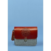 Фото Бохо-сумка Лилу фетр+кожа коньяк