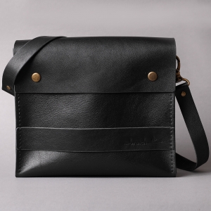 Сумка мужская кожаная черная Leather Bag