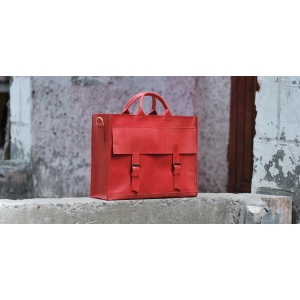 Сумка кожаная Bag Leather Red Unisex