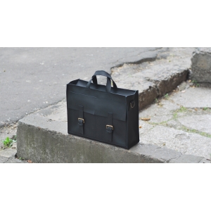 Сумка кожаная Bag Leather Black Unisex