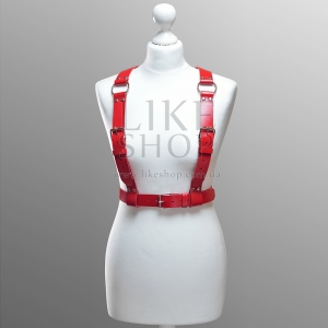 Женская красная кожаная портупея Belt Leather