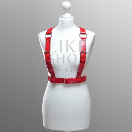 Кожаная портупея ручной работы Belt Leather Red