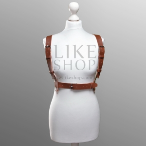 Портупея женская кожаная кориченвая Adik