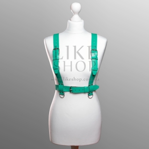 Портупея женская кожаная зеленая Adik