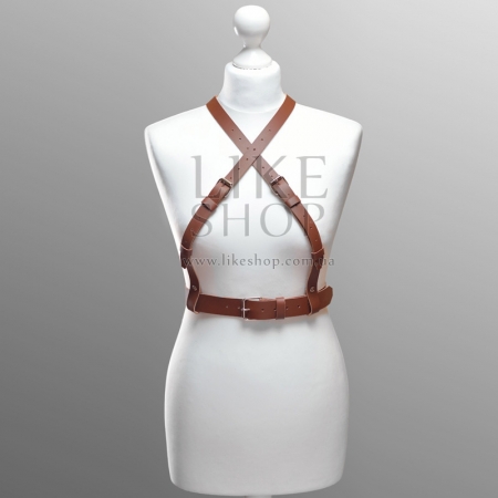 Женская портупея кожаная коричневая Belt Leather Brown купить по лучшей цене