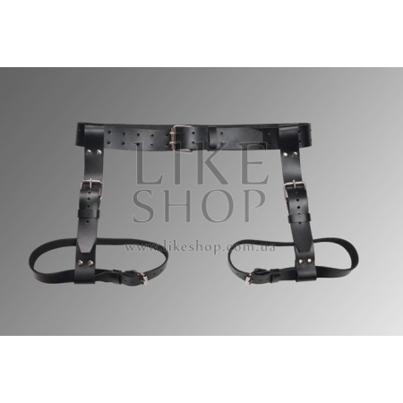 Женские кожаные гартеры Garter belt black