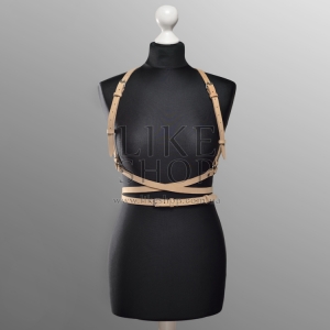 Портупея женская кожаная Metisa Beige
