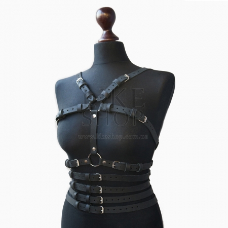 Женская портупея кожаная Belt Corset Black