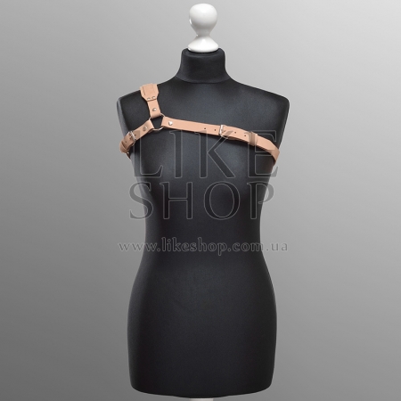 Портупея женская кожаная трехсторонняя Belt Astraeus Beige купить по лучшей цене