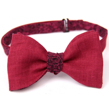 Галстук-бабочка самовяз бордовая двухсторонняя Bow Tie Vinous