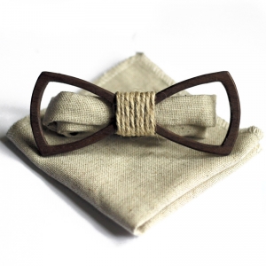 Деревянная бабочка черная Wooden Bow Tie 19