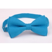 Фото Льняная бабочка ручной работы синяя