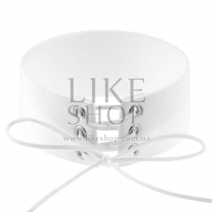 Кожаный чокер белый Choker Amur