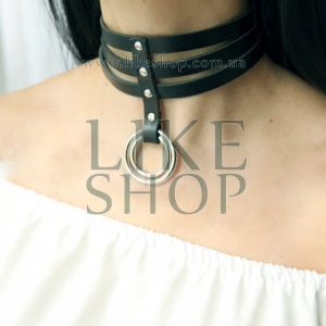 Женский чокер на шею Choker Leather Bold