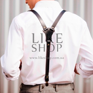 Подтяжки мужские Leather Suspenders Secure