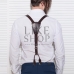 Мужские подтяжки кожаные коричневые Leather Suspenders