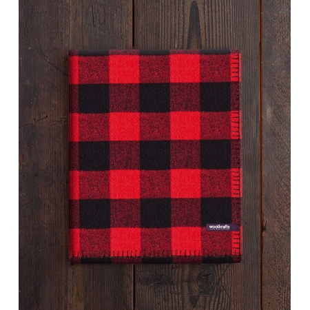 Шерстяной плед в красно-черную клетку Woolkrafts Fire Buffalo Plaid купить по лучшей цене