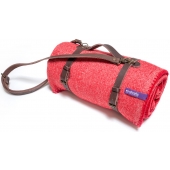 Фото Плед с кожаным ремнем Woolkrafts Cranberry Herringbone